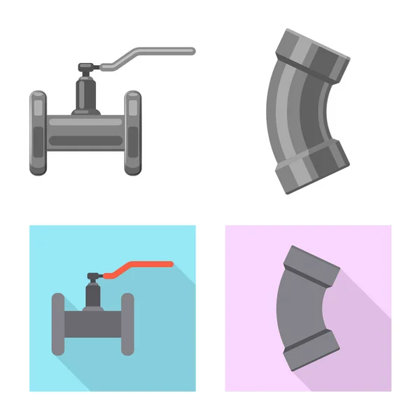 Vektor ilustrasi pipa dan tabung simbol. Set dari pipe dan pipeline stock simbol untuk web . - Stok Vektor
