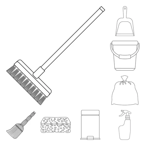 Vektor-Design von Reinigungs- und Service-Logo. Set von Reinigungs- und Haushaltsvektorsymbolen für Aktien. — Stockvektor