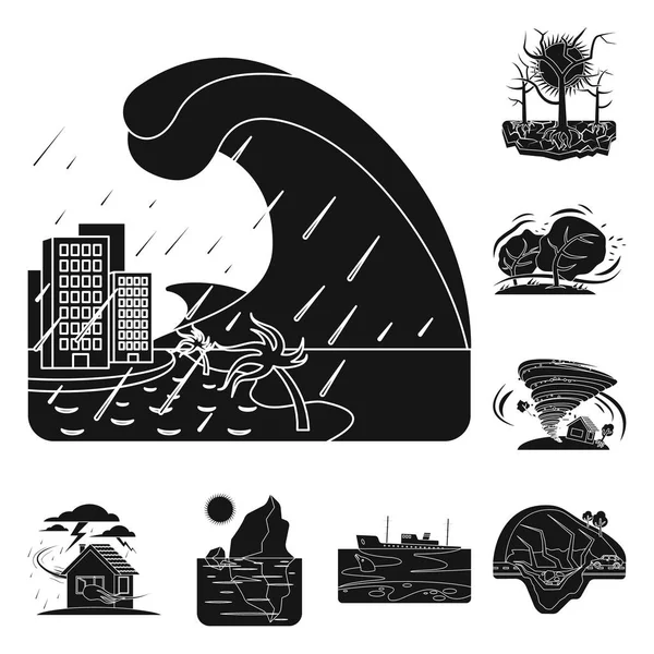 Ilustracja wektorowa symbol naturalnych i katastrofy. Kolekcja naturalnych i ryzyko wektor ikona na magazynie. — Wektor stockowy