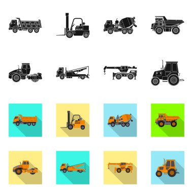 Yapı ve inşaat simge vektör Illustration. Hisse senedi için yapı ve makine vektör simge kümesi.