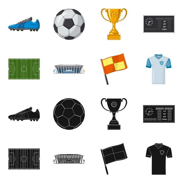 Vector illustration of soccer and gear symbol. Set of soccer and tournament vector icon for stock. — Stock Vector