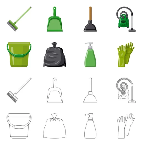 Vektor-Design der Reinigung und Service-Symbol. Sammlung von Reinigungs- und Haushaltssymbolen für das Web. — Stockvektor