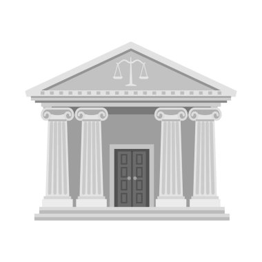 Hukuk ve avukat simgesi yalıtılmış nesne. Hukuk ve adalet hisse senedi vektör çizim seti.