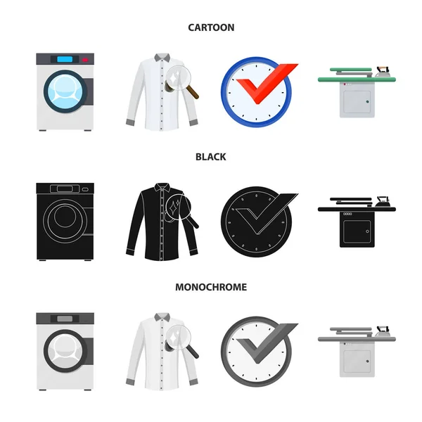 Çamaşırhane ve temiz simge vektör çizimi. Çamaşırhane ve giyim koleksiyonu stok web simgesi. — Stok Vektör