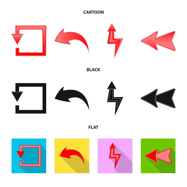 Vector design of element and arrow icon. Collection of element and direction stock symbol for web. — Stock Vector