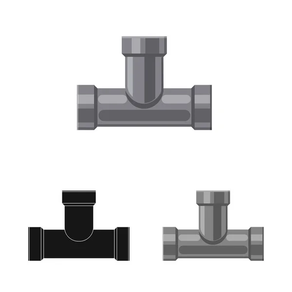 Objeto isolado de tubo e logotipo do tubo. Conjunto de ilustrações vetoriais de tubulação e tubulação . —  Vetores de Stock