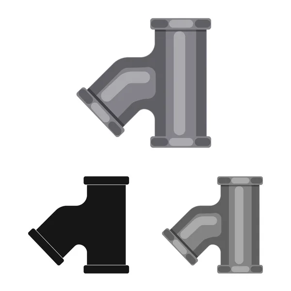 Векторный дизайн трубы и логотипа трубы. Набор символов труб и трубопроводов для паутины . — стоковый вектор