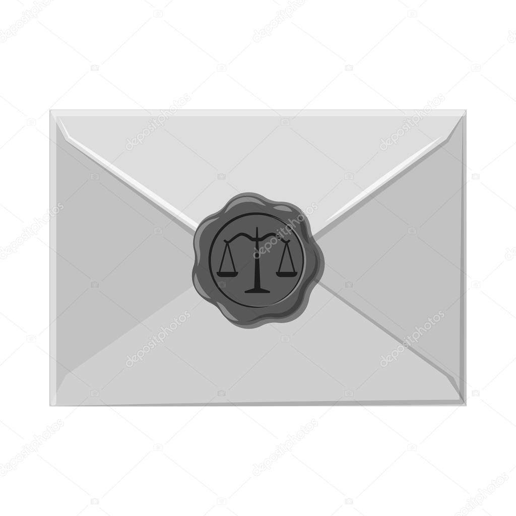 Isolated object of law and lawyer sign. Set of law and justice stock symbol for web.