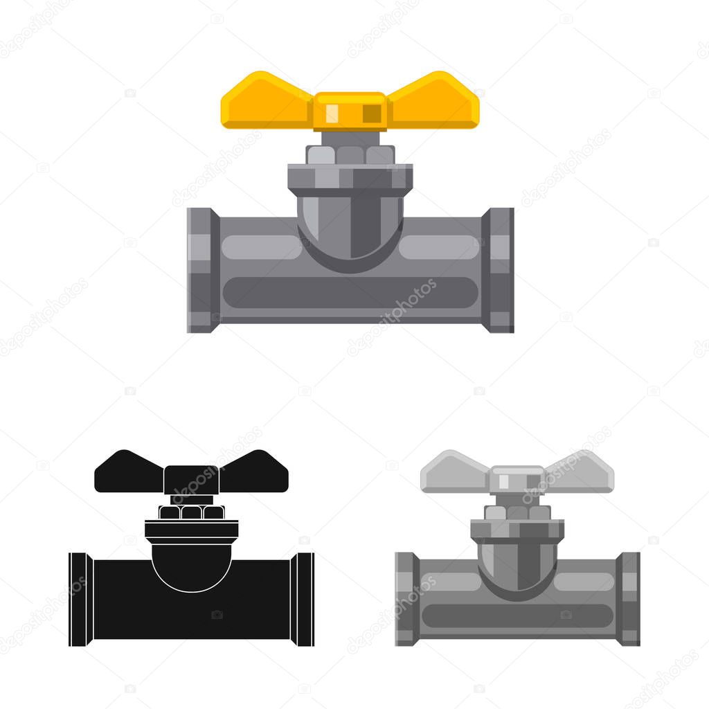 Isolated object of pipe and tube icon. Set of pipe and pipeline vector icon for stock.