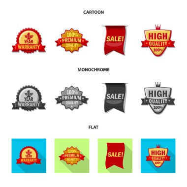 Amblem ve rozet logo vektör tasarımı. Hisse senedi için amblem ve etiket vektör simge topluluğu.