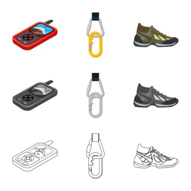 Vektör çizim tırmanışla ve tepe sembolü. Tırmanışla ve camp hisse senedi simgesi için web topluluğu.