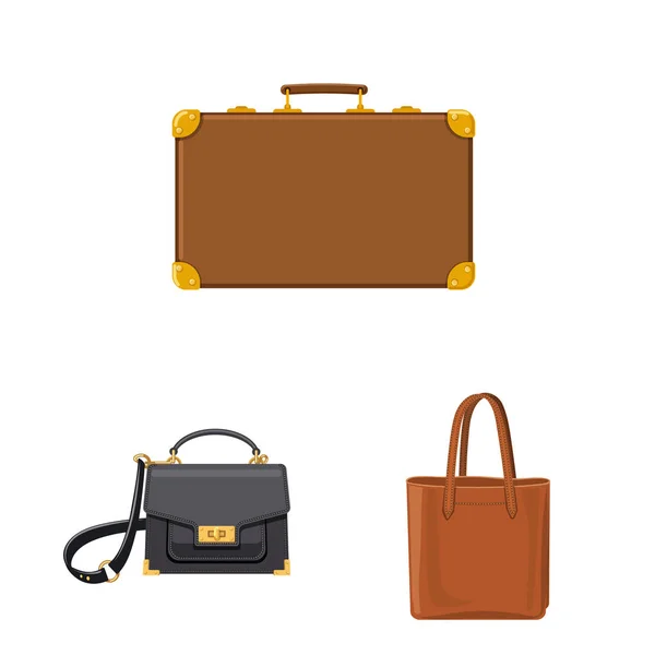 Illustration vectorielle de la valise et du panneau de bagages. Collection de valise et icône vectorielle de voyage pour stock . — Image vectorielle