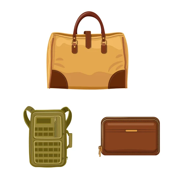 Ilustración vectorial del logotipo de la maleta y el equipaje. Conjunto de maleta e icono de vector de viaje para stock . — Archivo Imágenes Vectoriales