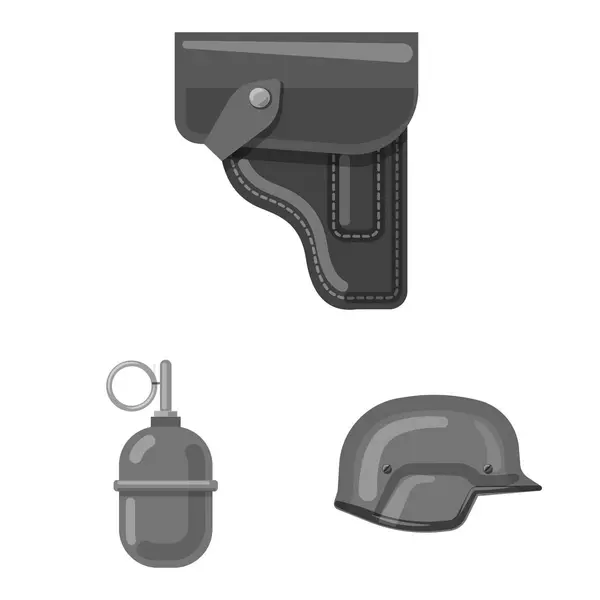 Ilustração vetorial de arma e signo de arma. Conjunto de arma e ícone do vetor do exército para estoque . — Vetor de Stock