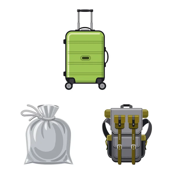 Illustration vectorielle de la valise et du logo des bagages. Jeu de valises et illustration vectorielle de stock de voyage . — Image vectorielle