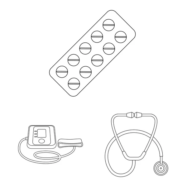 Eczane ve hastane işareti vektör tasarımı. Eczane ve iş hisse senedi vektör çizim topluluğu. — Stok Vektör