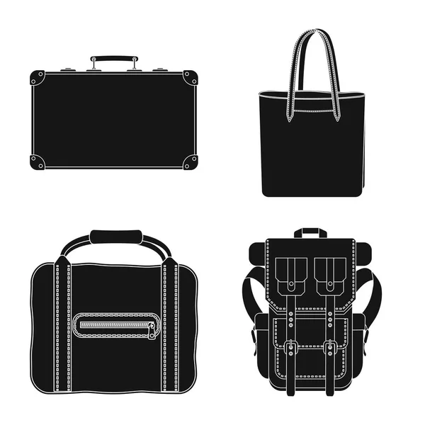 Vector design bőrönd és poggyász ikon. Bőrönd és utazás vektor ikon készlet gyűjteménye. — Stock Vector