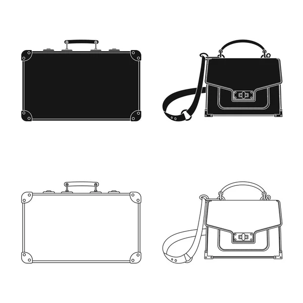 Vector design bőrönd és poggyász ikon. Bőrönd és utazás vektor ikon készlet készlet. — Stock Vector