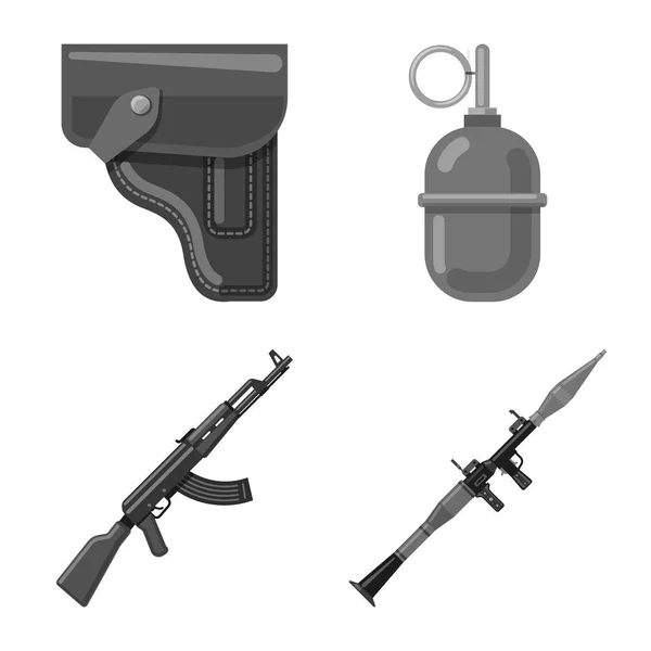Ilustración vectorial de armas y signos de armas. Colección de armas y ejército símbolo de stock para la web . — Vector de stock