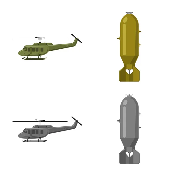 Ilustração vetorial de arma e logotipo da arma. Coleta de arma e ícone do vetor do exército para estoque . — Vetor de Stock