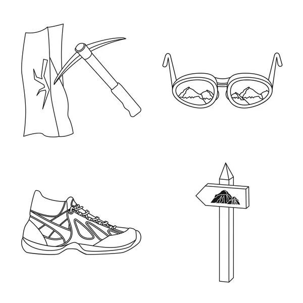 Ilustracja wektorowa alpinizmu i symbol szczyt. Kolekcja alpinizmu i obozu wektor ikona na magazynie. — Wektor stockowy