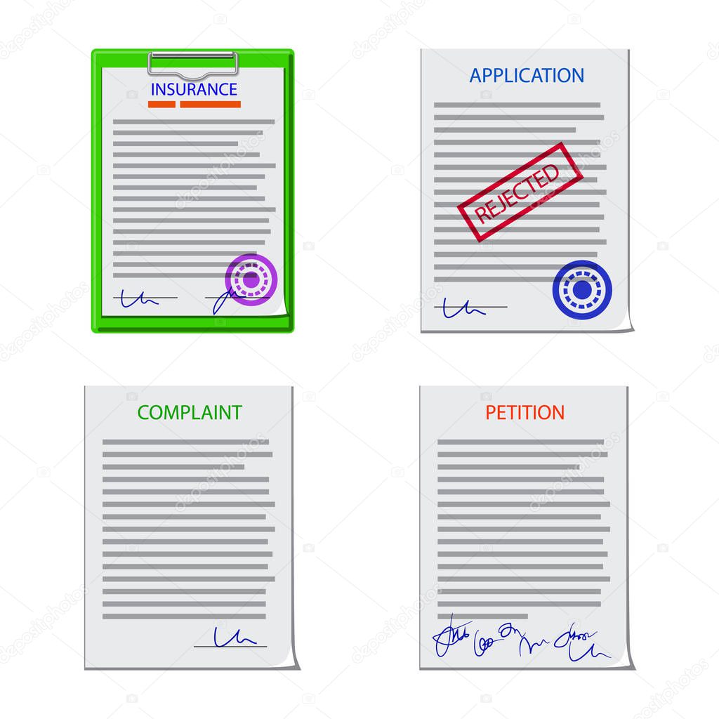 Isolated object of form and document icon. Collection of form and mark vector icon for stock.