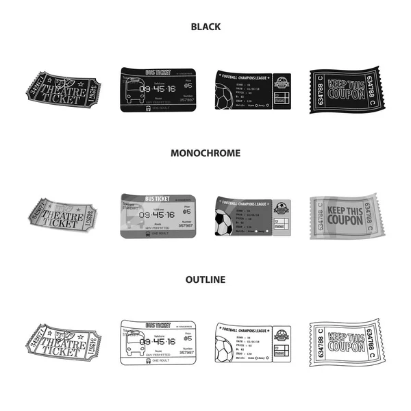 Bilet ve giriş simge vektör tasarımı. Hisse senedi için bilet ve olay vektör simge kümesi. — Stok Vektör