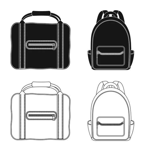 Conception vectorielle de la valise et du logo des bagages. Jeu de valises et illustration vectorielle de stock de voyage . — Image vectorielle