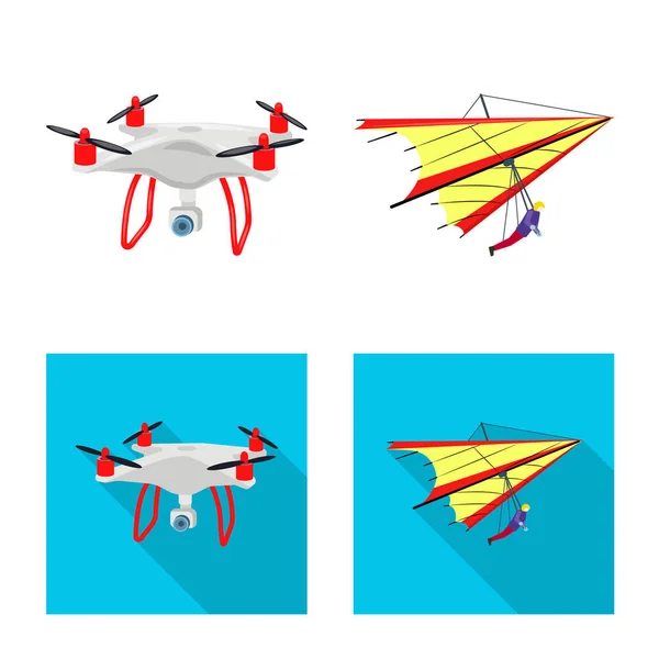 Vector design of plane and transport icon. Collection of plane and sky stock vector illustration. — Stock Vector