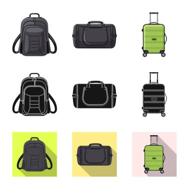 Bavul ve Bagaj simge vektör tasarımı. Bavul ve yolculuk hisse senedi vektör çizim topluluğu.