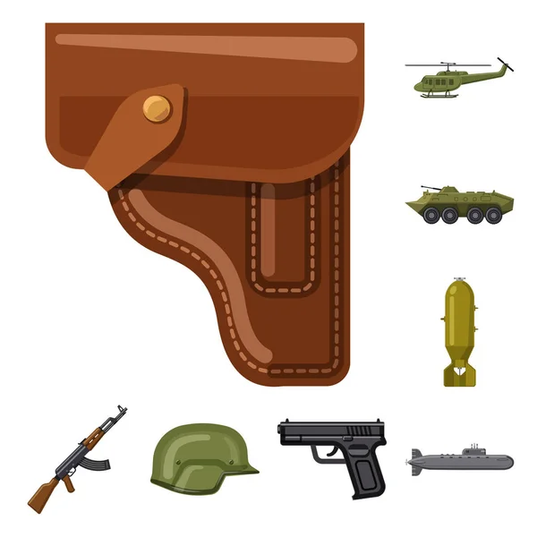 Ilustración vectorial del arma y el icono del arma. Colección de armas y ejército stock vector ilustración . — Vector de stock