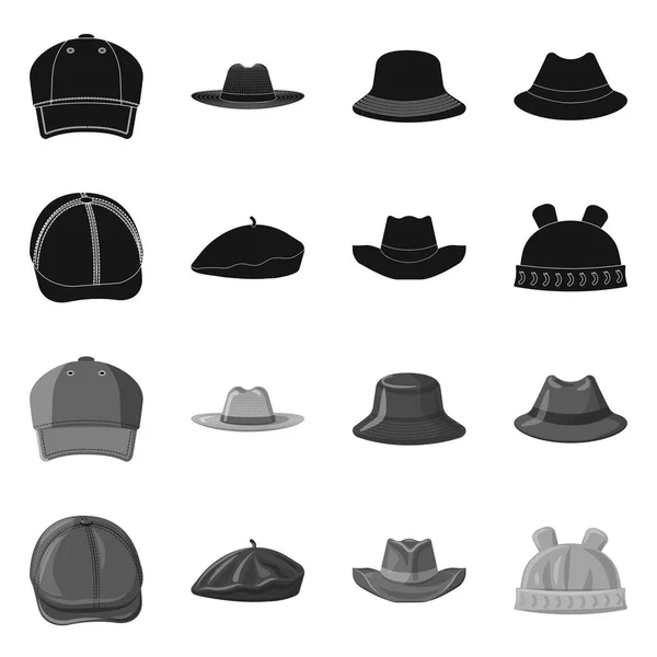Διάνυσμα Σχεδιασμός Εικονίδιο Καπέλα Και Καπάκι Καπέλα Και Αξεσουάρ Σύμβολο — Διανυσματικό Αρχείο