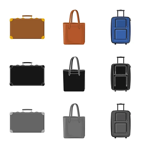 Illustration vectorielle de la valise et du logo des bagages. Ensemble de valise et icône vectorielle de voyage pour stock . — Image vectorielle