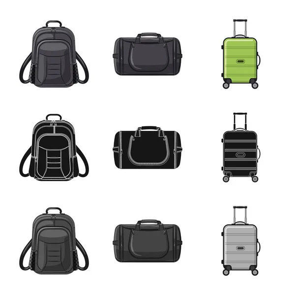 Diseño vectorial del logotipo de maleta y equipaje. Conjunto de maleta y símbolo de viaje para web . — Archivo Imágenes Vectoriales