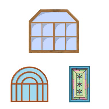 Kapı ve ön logo yalıtılmış nesne. Kapı ve ahşap vektör simgesini hissenin koleksiyonu.