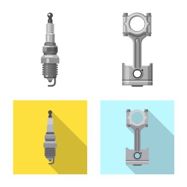 Otomatik ve bölümü logo vektör tasarımı. Oto, araba hisse senedi vektör çizim seti.