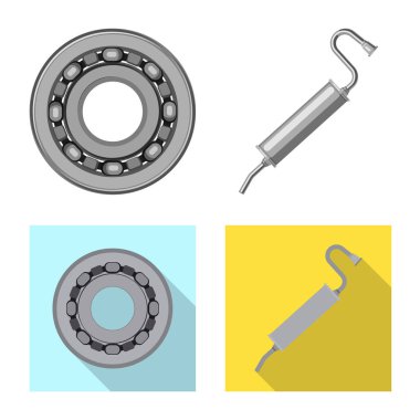 Otomatik ve bölümü logosu yalıtılmış nesne. Web için oto, araba hisse senedi simgesi kümesi.