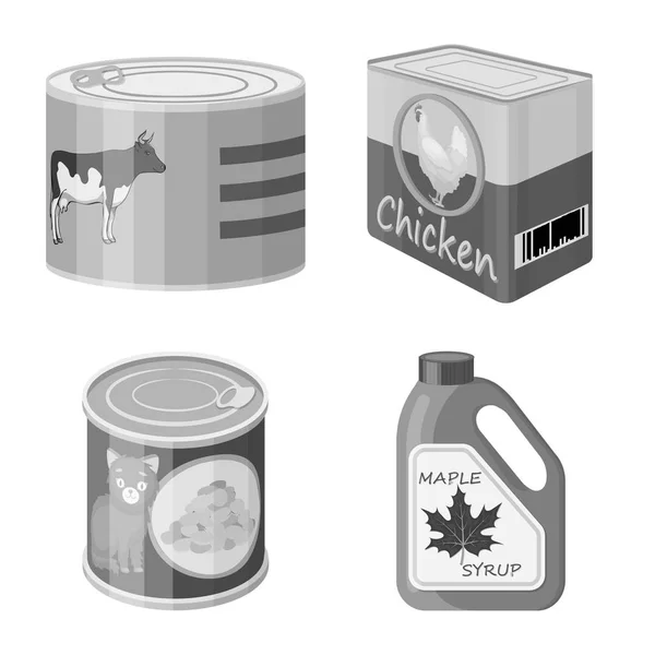 Conception vectorielle de boîte et logo alimentaire. Ensemble de boîte et paquet stock symbole pour le web . — Image vectorielle