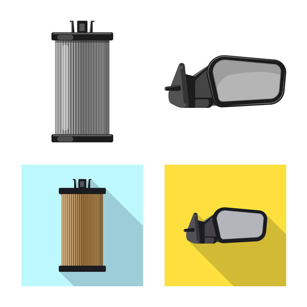 Vector illustration of auto and part icon. Set of auto and car stock symbol for web.