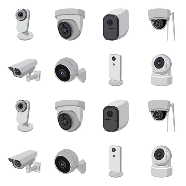 Projekt wektor logo cctv i aparatu. Zestaw cctv i system wektor ikona na magazynie. — Wektor stockowy