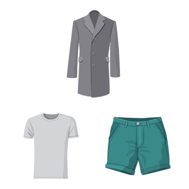 Adam ve giyim logo vektör çizimi. Adam ve aşınma vektör simgesini hissenin topluluğu.