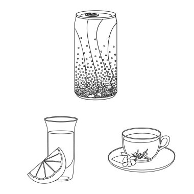 İçki ve bar simge vektör Illustration. İçki ve parti hisse senedi vektör çizim seti.