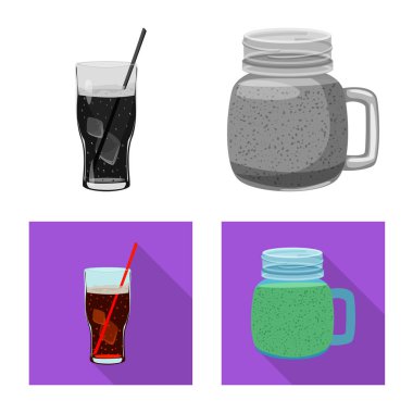 İçki ve çubuğu simgesinin yalıtılmış nesne. İçki kümesi ve hisse senedi için parti vektör simgesi.