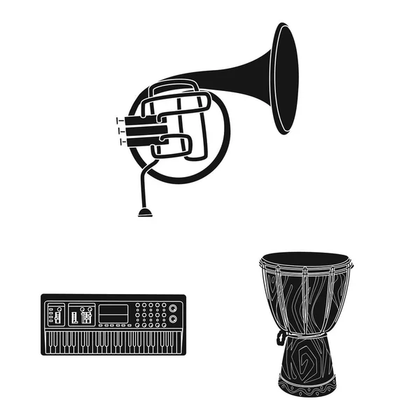 Objeto aislado de música y símbolo de melodía. Colección de música y vector de herramientas icono para stock . — Vector de stock