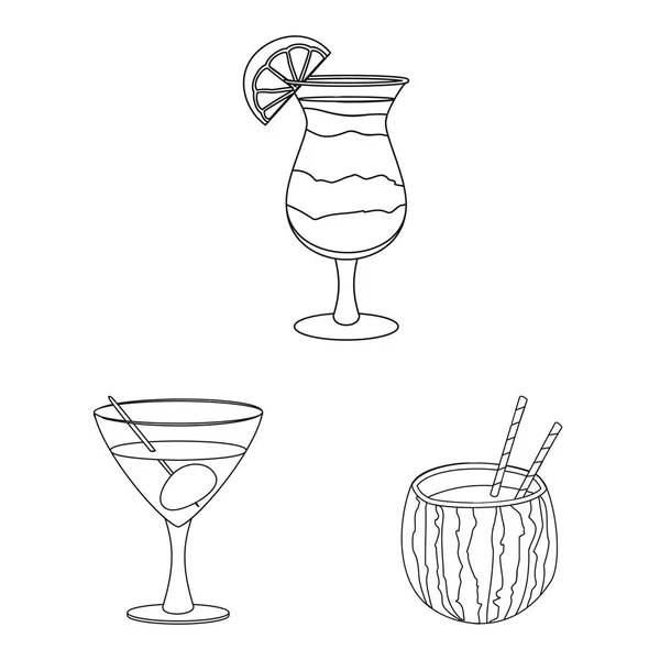 Objeto aislado de bebida e icono de la barra. Conjunto de bebidas y partido icono vectorial para stock . — Archivo Imágenes Vectoriales