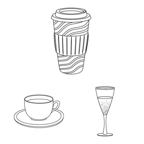 Design vetorial de bebida e logotipo da barra. Conjunto de bebida e festa ilustração vetor estoque . — Vetor de Stock