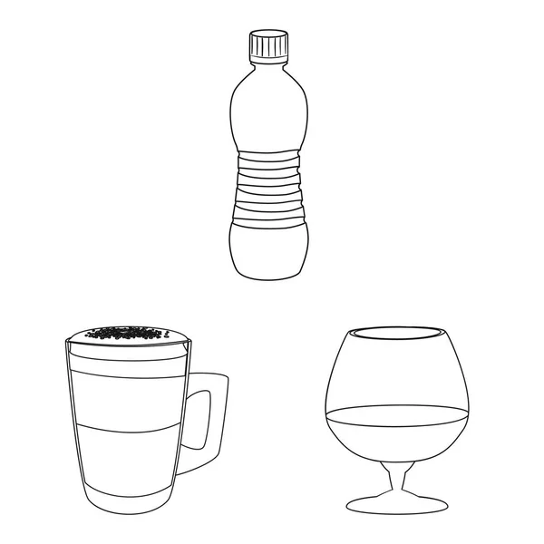 Απομονωμένο αντικείμενο του ποτού και γραμμή εισόδου. Σετ ποτού και το εικονίδιο πάρτι διάνυσμα απόθεμα. — Διανυσματικό Αρχείο