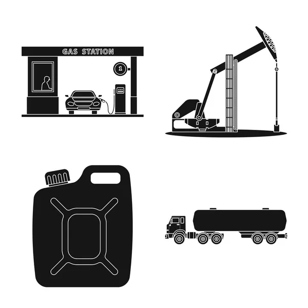 Ilustración vectorial del icono del petróleo y el gas. Colección de aceite y petróleo stock vector ilustración . — Archivo Imágenes Vectoriales