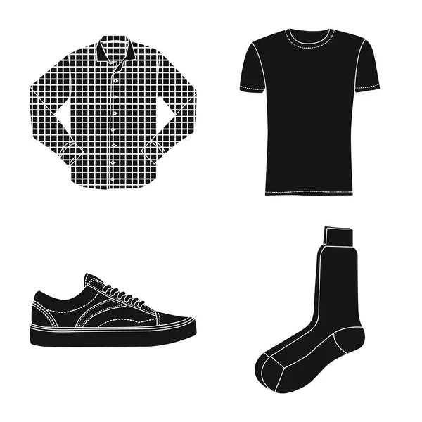Isolerade objekt för mannen och kläder ikon. Samling av mannen och slitage lager vektorillustration. — Stock vektor