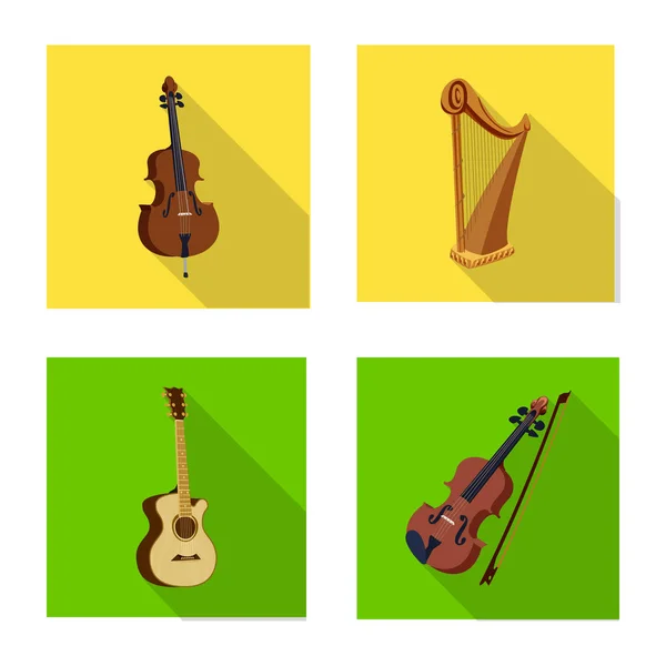 Ilustración vectorial de música y sintonía. Conjunto de música y herramienta de stock símbolo para la web . — Vector de stock